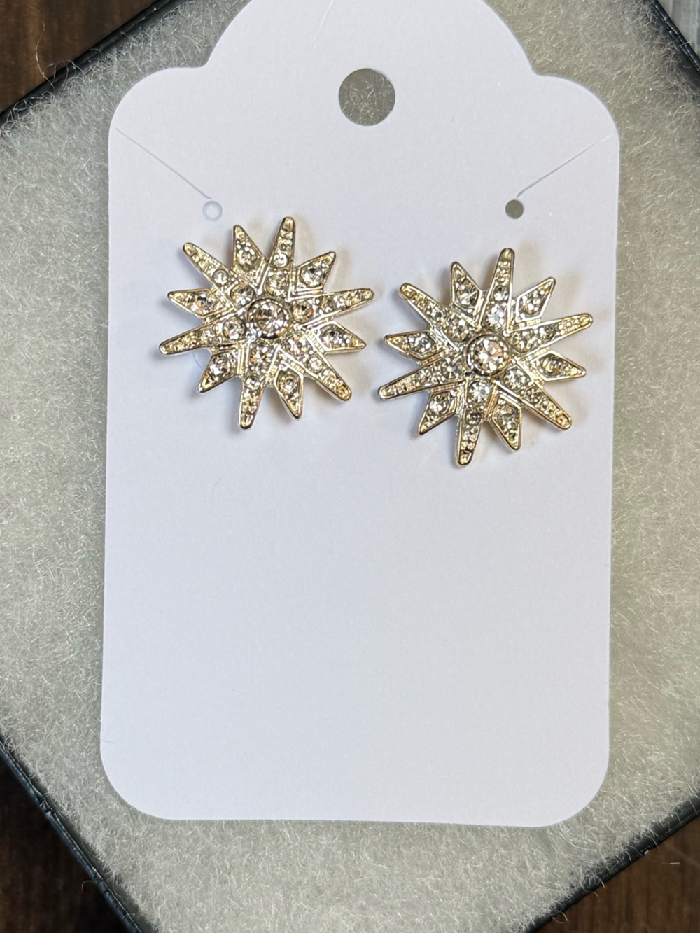Vintage Sparkling Starburst Crystal Stud Earrings